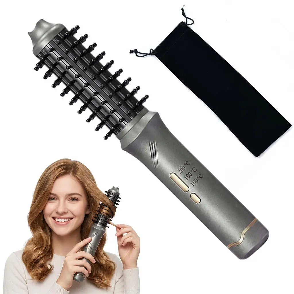 Wireless Rechargeable 2-in-1 Hot Brush Curler & Straightener NTC Ceramic