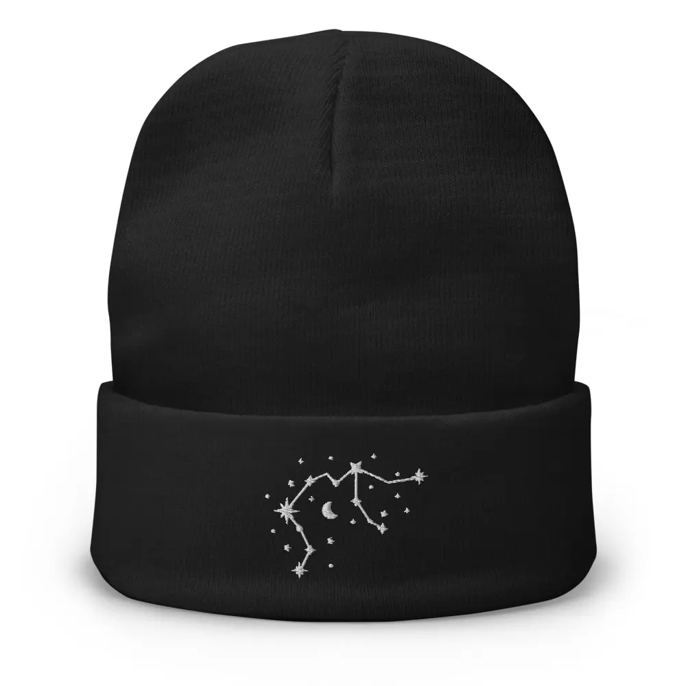 Aquarius Constellation Stars Embroidered Beanie