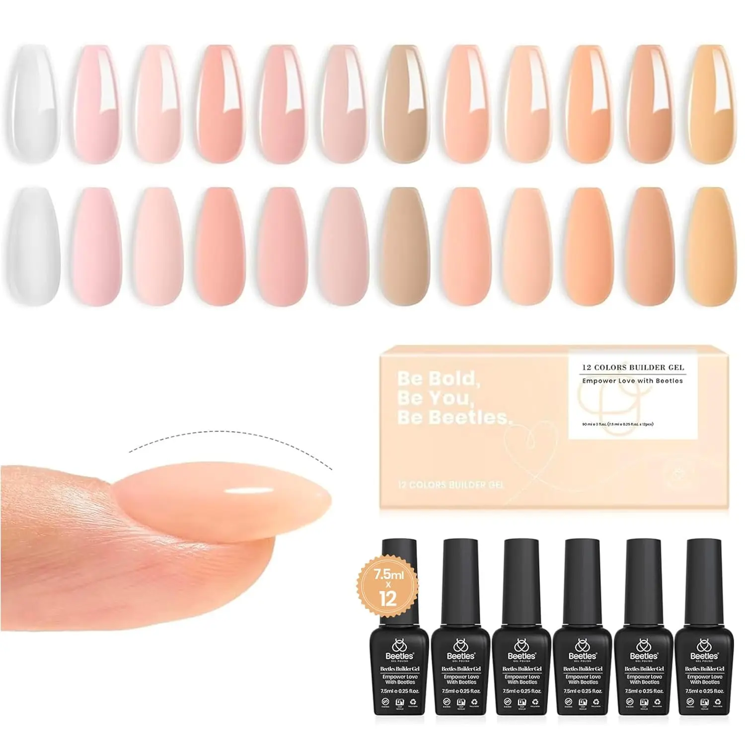 Builder Gel Nail 12 Colors Set Real Self-7.5ml
