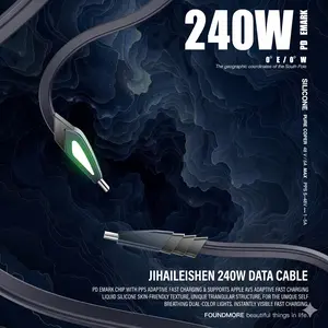 240W USB C to USB C Cable 1.6M 5.2FT, Fast Charging Type C Charger Cord, Durable Liquid Silicone Power Delivery PD 5A Data Line, High Speed Charging Wire for Laptop Tablet Phone, Super Soft Flexible Universal Power Cord Home Office Travel