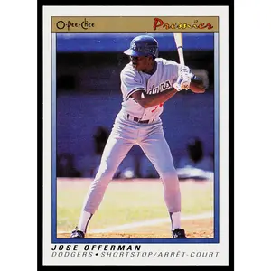 Jose Offerman 1991 O-Pee-Chee Premier #90 Los Angeles Dodgers