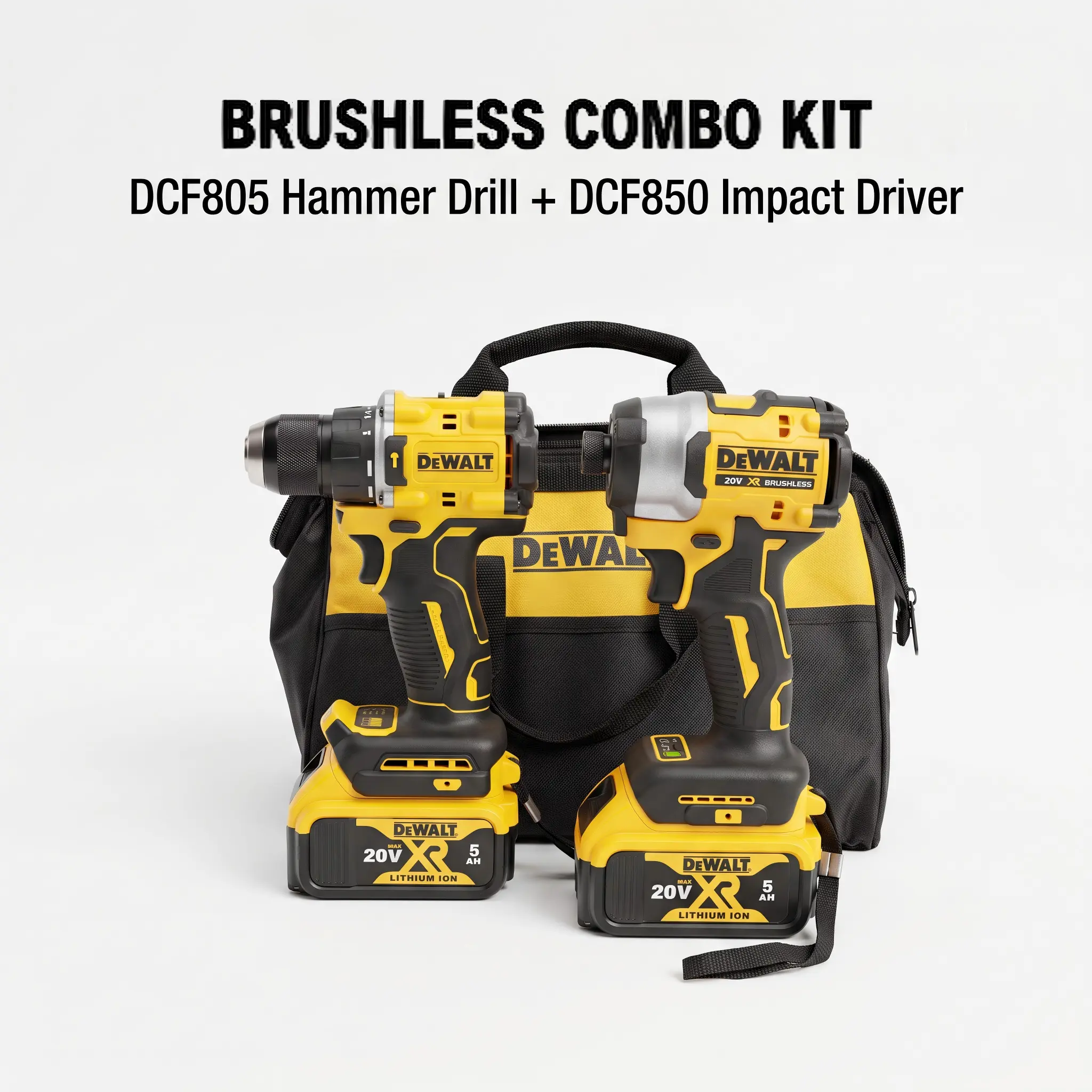 DEWALT DCF805 & DCF850 Combo Kit 20V | Brushless Compact Framing & Drilling job site nm torque wood frame home diy project tile work maximum long lifespan garage outdoor survival gear gypsum board