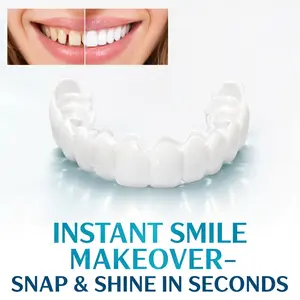 [3 Pairs] Oral Silicone Temporary Snap-On Teeth Repair Kit - Standard Dental Solution for Missing, Damaged Teeth, Gaps - Durable, Fast & Easy At-Home Use for Confident Smiles, Quick Whitening
