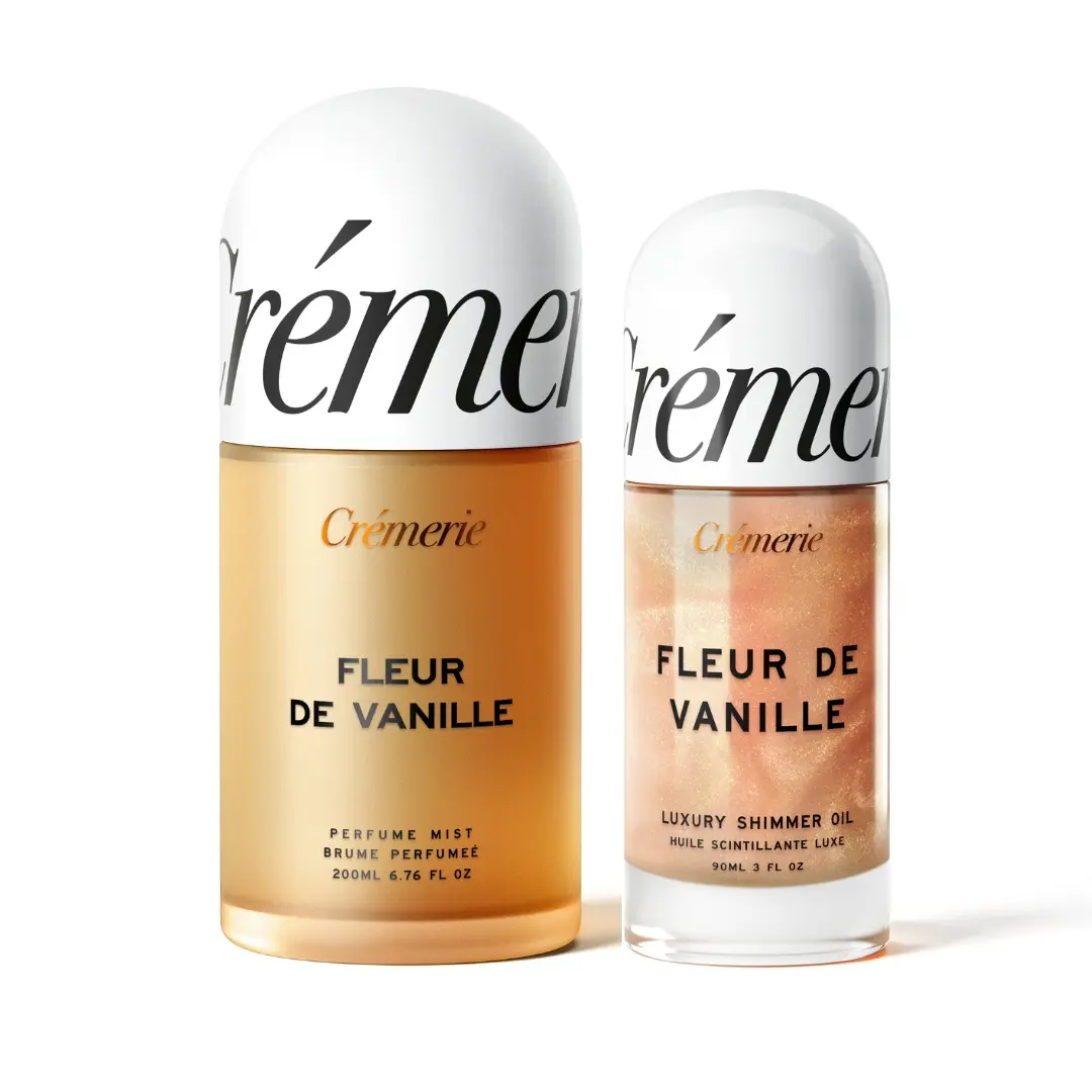 Cremerie Fleur de Vanille 2pc Scent Layering Duo | Fleur de Vanille Perfume Mist + Hydrating Shimmer Oil | Vanilla Floral Layering Routine
