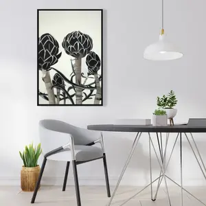 360 Stand Black-Framed Nature Artichokes Culinary Art Print - 24x36 in. Wall Photo Decoration, Elegant Home Decor Ornaments, Dining Area Statement Piece Posters & Supplies