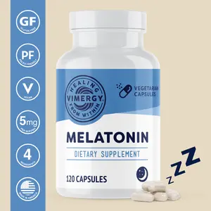 Vimergy Melatonin 5mg Capsules – Natural Sleep Aid – Sleep Supplement – Helps You Fall Asleep Faster & Stay Asleep Longer - Non-GMO, Gluten-Free, Kosher, Soy-Free, Vegan, Paleo (120 Counts)