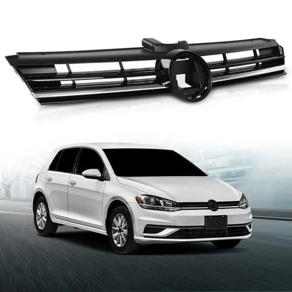 Fit For 2018-2020 Volkswagen Golf SportWagen Front Bumper Grille w/ Chrome Trim