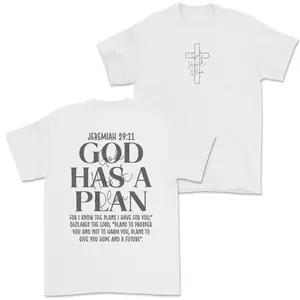 God Has a Plan T-Shirt – Jeremiah 29:11 Christian Faith Tee, Cross Graphic Shirt, Inspirational Unisex Cotton Apparel