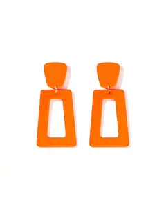 Kennedy Statement Earrings - Metallic Orange