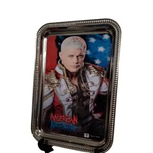 Cody Rhodes Custom Vinyl 11x7 Stainless Steel Trinket Tray - High-Quality Design for Rolling Use