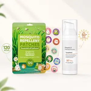 No White Cast SPF 50 Sunscreen | Broad Spectrum Face Sunscreen | Lightweight, Non-Sticky Outdoor Sunscreen | 2-Piece Outdoor Care Set with Mosquito Repellent Patches, Summer Travel Essentials