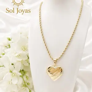 SolJoyas#79  High-Quality 14K Gold Laminated Necklace with Pendant for Everyday Wear