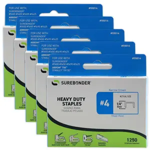 1/4" Heavy Duty Narrow Crown Staples - 6250 Count | #4 Series