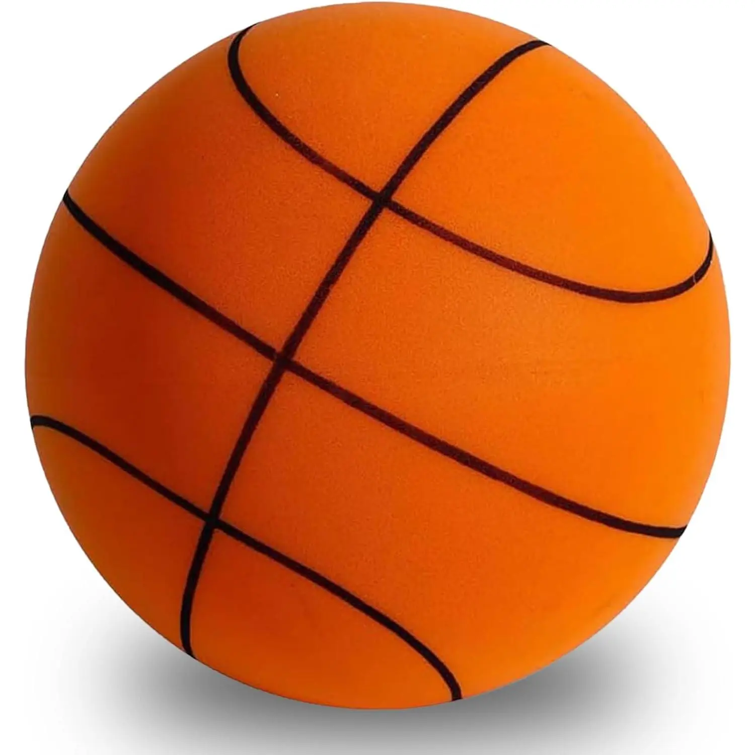 8.3in/21cm Orange Silent Polyurethane Basketball - Enhanced Soft Foam Grip, Quick Rebound, Impact Resistance, Low Noise Indoor Sport Round Ball for Ages 5-10 Children, Basketballs, 21Cm/8.3In (Ages 5-10 Years)