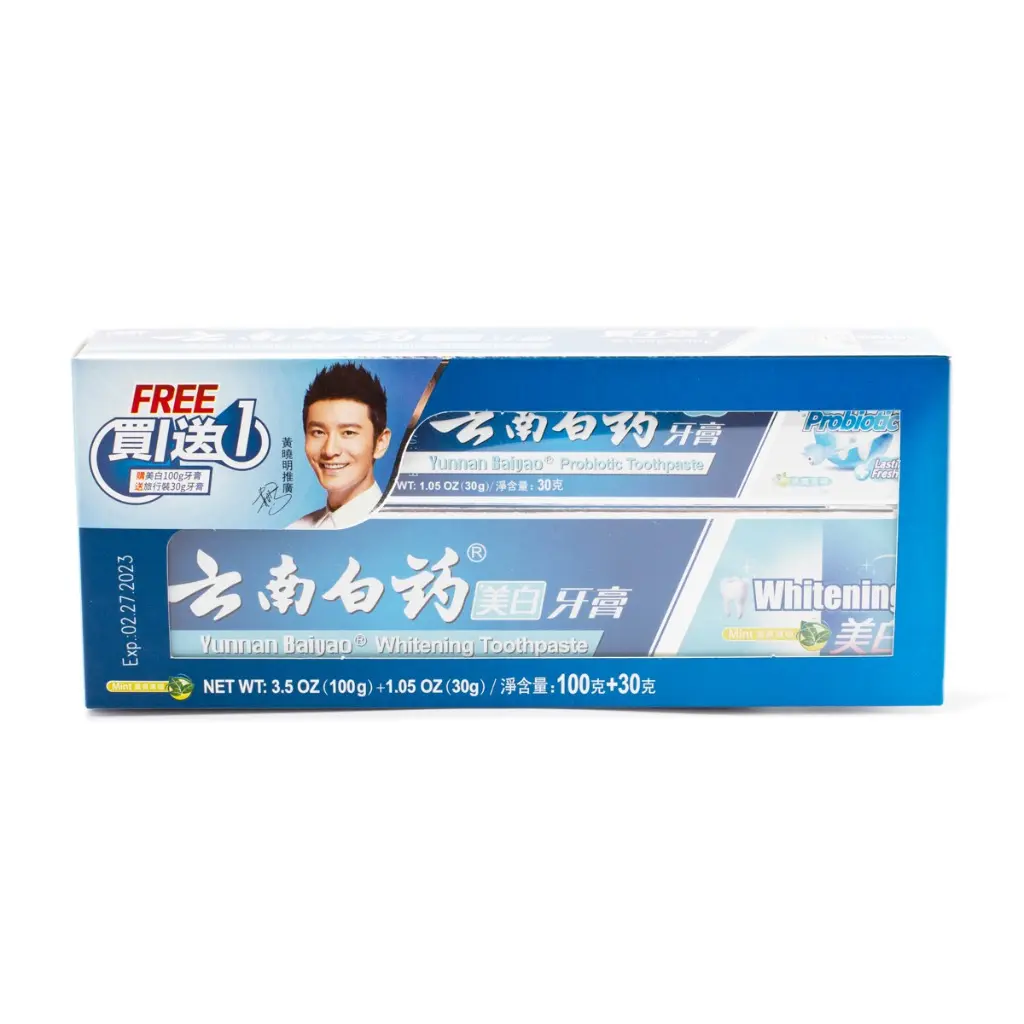 Yun Nan Bai Yao Probiotic Whitening Toothpaste for Gum Repair and Oral Health, Rich Cleansing Foam with Notoginseng - 100g