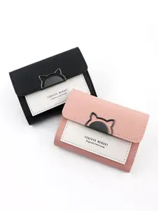 Women's Short Bag Cute Cat Ear Design Multi-Card Slots Color Block Casual Daily Use Shopping Purse