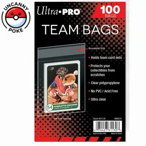 100 Team Bags, Ultra-Pro, 3-3/8 in. x 3-7/8 in., Pokemon, Magic, Baseball