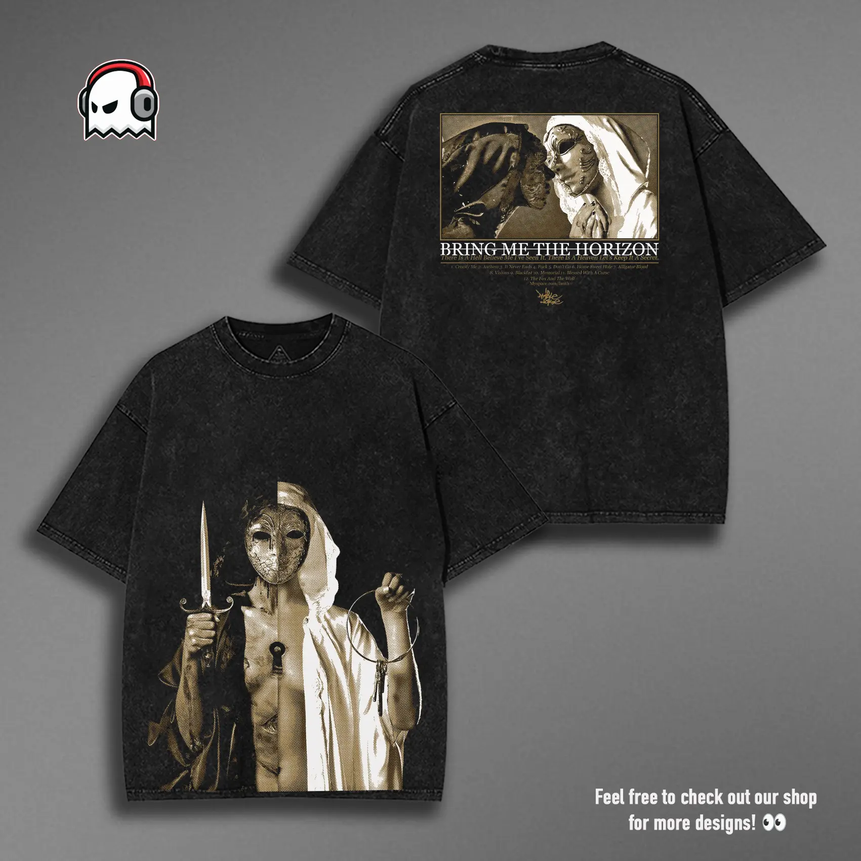Bring Me The Horizon BMTH Band 2025 Tour Merch V2, Metal Rock Band Heavyweight Cotton Washed Shirt, Oversize Vintage Tee, Merch for Rock Fans