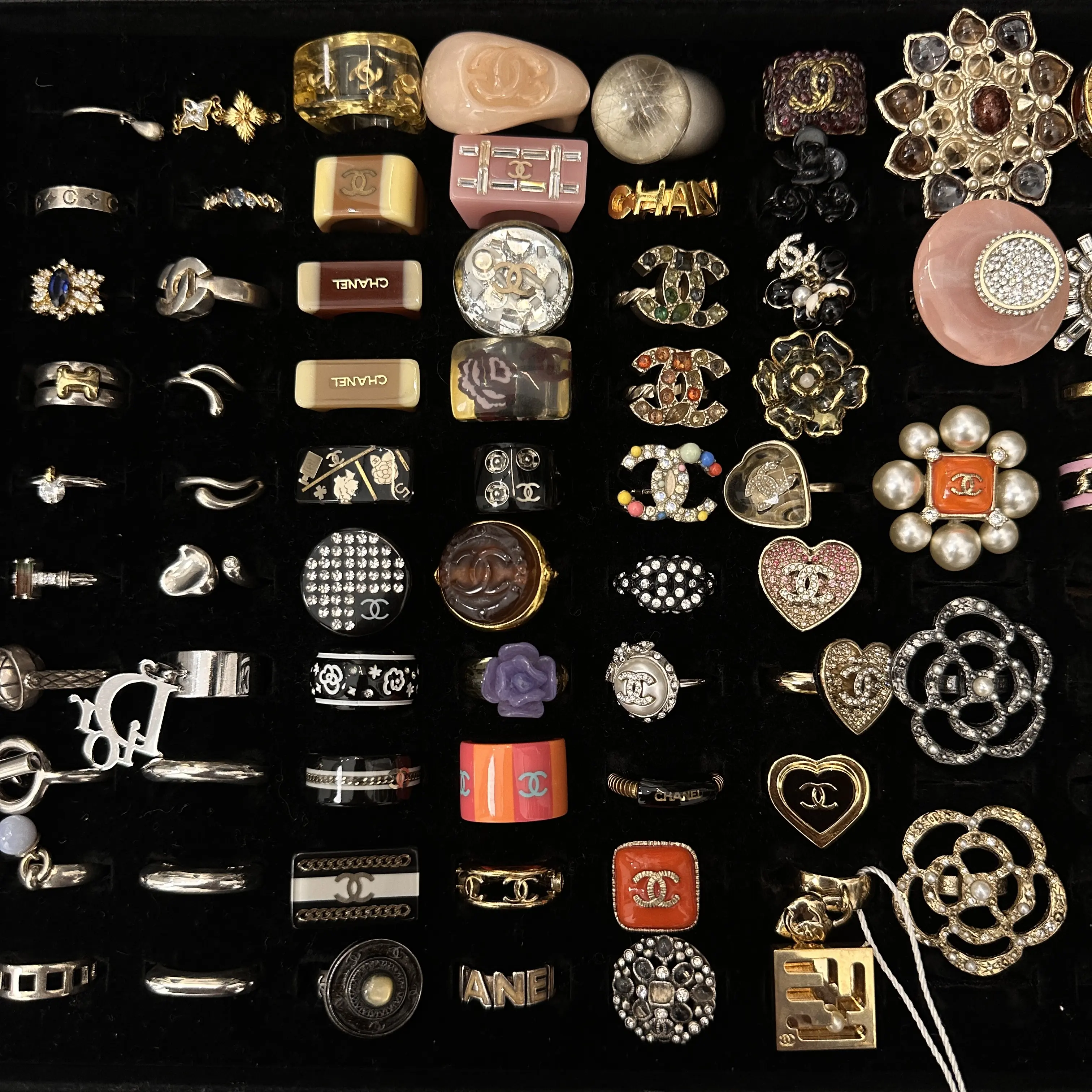 Pre-owned Vintage Chanel Costume Jewelry Lot, Brooches Necklaces Bracelets Rings