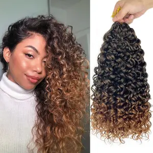 14 Inch 8 Packs Curly Crochet Hair Beach Curl Water Wave Crochet Hair Deep Wave Wavy Braids Curly Crochet Hair For Black Women
