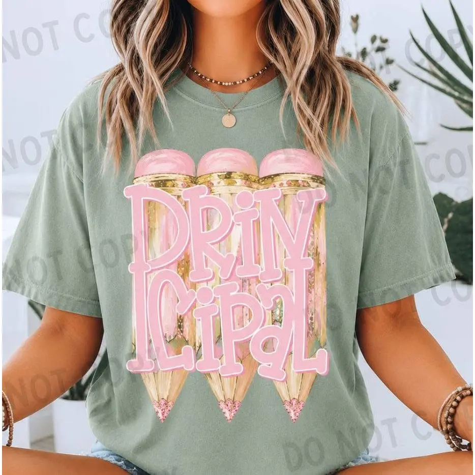 Principal Pencil Graphic T-Shirt | Cute School Principal Tee | Back to School Unisex Shirt | Educational Leadership Apparel