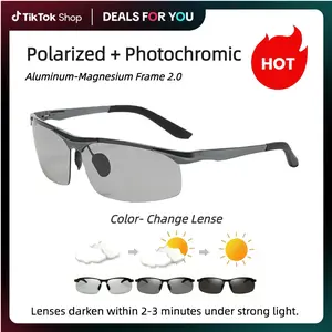 PALESHY Polarized Photochromic HD Sunglasses for Men Women UV400 Protection Ultralight Eyewear Day Night Safety Glasses for Fishing Golf Outdoor Activities Classic Rectangular Design summerwins