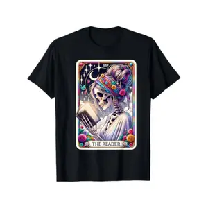 100% Cotton The Reader" Funny Tarot Card Graphic Tee - Soft Cotton