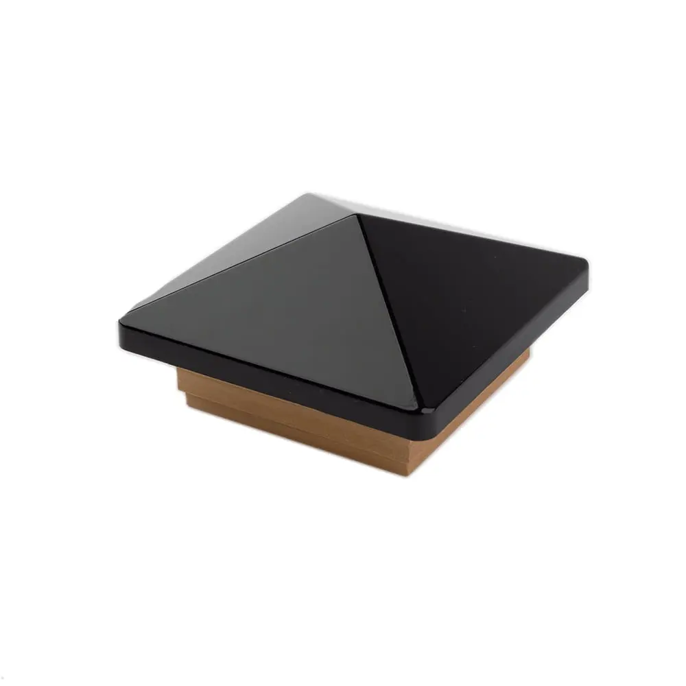 Deckorators 5994793 3 in. x 4 in. Black Cedar Wood Post Cap - Case of 6, for Garden Buildings