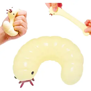 1Pcs Stretchy Caterpillar Squishy Sensory Caterpillar Fidget Toy Squeeze Toys for Kids Fidget Slug Toy Stress Ball Stress Relief Party Favors Classroom Prizes