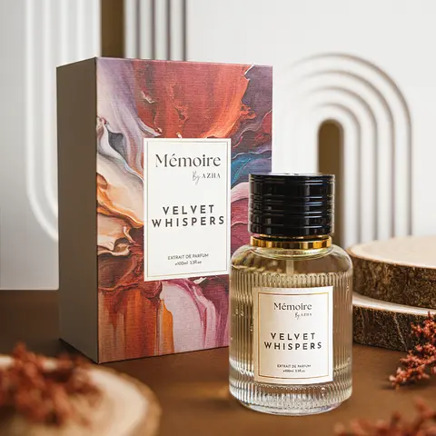 AZHA PERFUMES Velvet Whispers Eau De Parfum 100ml - Memoire Collection Aromatic Bottled Collectible Unisex Fragrance, Rich Warm Amber Musk, Spicy Fruity Floral Scent, High-End Daily Elegance & Evening Scent