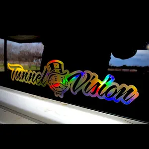 Tunnel Vision $ Decal - High-Quality Windshield Sticker for Vehicle Exterior Decoration with Eye-Catching Dollar Sign Design