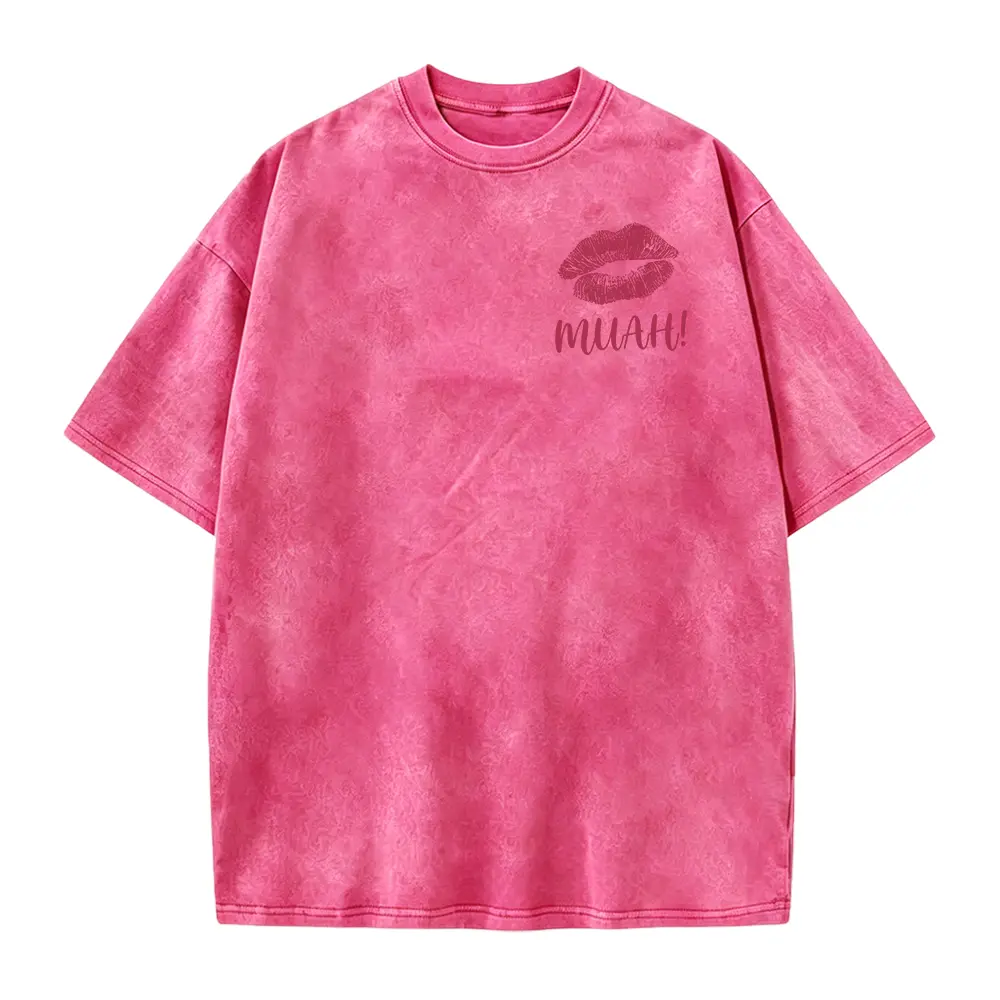 Muah Kiss Lips Shirt, Red Lipstick Print Tee, Cute Kissing Graphic Tshirt, Valentines Day Gift for Her, Flirty Women Shirt, Love Tee