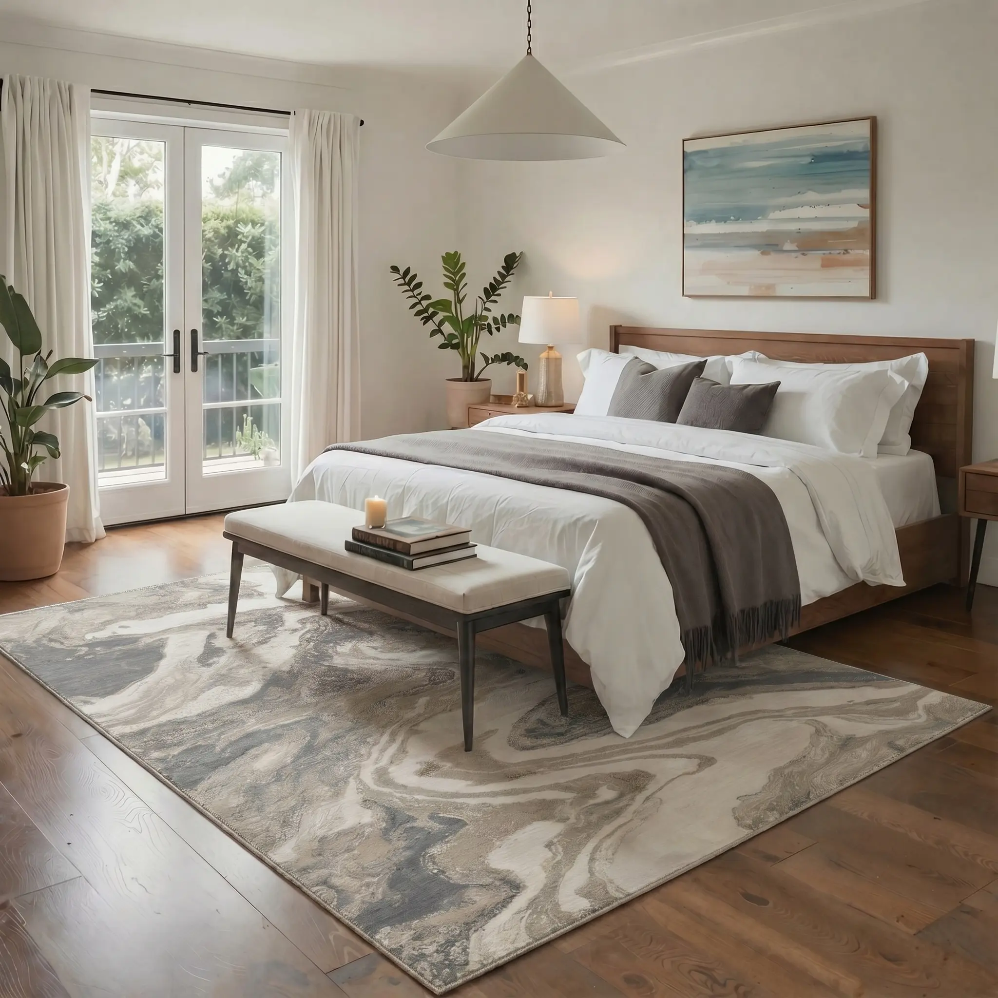 【Back To School】GENIMO Machine Washable Area Rug Non Slip Floor Carpet Pet Friendly Soft Rug for Living Room Bedroom Kitchen Hallway Home Indoor Floor Covering,ARA1324-GRAY MARBLE