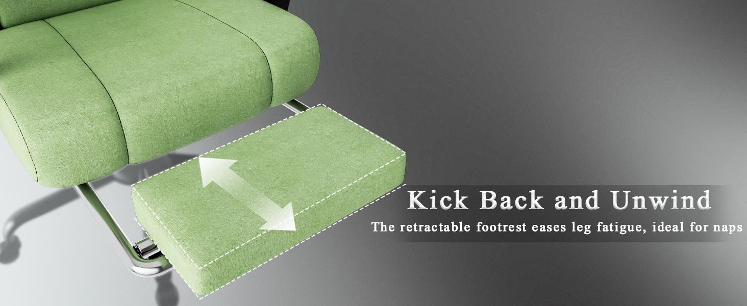 【Bellemave】Ergonomic High Back Gaming Office Chair - Adjustable Lumbar Support & 3" Seat Height, 90-120° Reclining Backrest with Retractable Footrest, 360° Swivel, Racing Style for Home Office