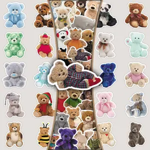 100 Sheets of Adorable Two-Set Repeated Bear Toy Stickers, High Adhesive Stickers, Diy Sticker Paper for DIY Decoration, Scrapbooking & Planners