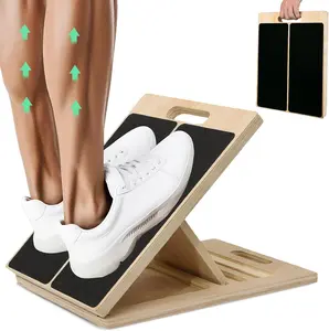 Portable Slant Board for Calf Stretching, 350 Lbs Weight Capacity, Adjustable Wooden Incline Board for Calf Stretcher, Physical Therapy Equipment for Leg, Knees, Heel, Ankle tension poles
