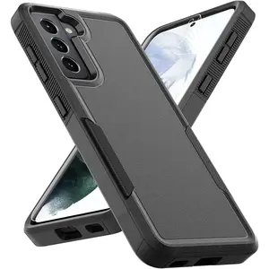 For Samsung Galaxy S21 Case: Dual Layer Protective Heavy Duty Cell Phone Cover Shockproof Rugged with Screen Protector - Military Protection Bumper Tough - Samsung Galaxy S21 5G 2021, 6.2 inch, Black