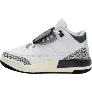Little Kid's Jordan 3 Retro White/Black-Iron (FB4416 100)