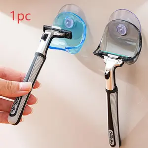 Wall-Mounted Razor Holder, No-Drill Design, Organize Razors & Data Cables, Keep Your Space Neat, Single Piece Storage Solution
