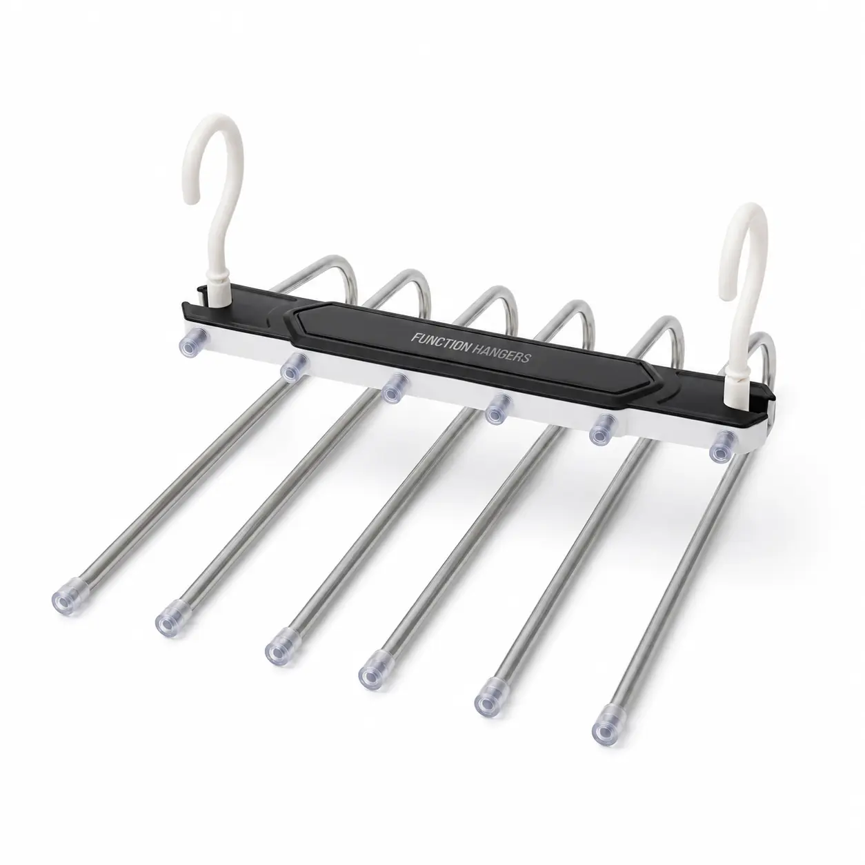 Space-Saving Leggings Hanger and Multi-Tier Pants Organizer, 6-Tier ABS and Stainless Steel Closet Hanger with Two-Way Swivel Hook for Horizontal or Vertical Use, Jeans, Trousers and Scarves