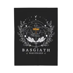 Basg1ath War C0llege Reading, F0urth Wing Gift, Book Lover, Bookish, Cozy Plush Fleece Blanket, Warm Throw, Decoration for Bed Sofa Living Room