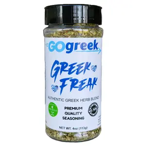 GOGREEK - Greek Freak Herb Blend - Premium Quality Seasoning - Use On: Pork, Chicken, Beef, Vegetables, Fish, Lamb, Salads, Pizza - No Salt - 4oz