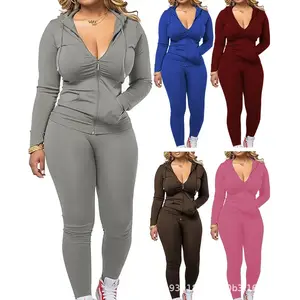 Two Piece Outfits for Women Jogger Sets Workout Sweat Suits Tracksuit Pants Set