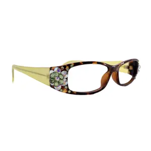 All Favorite, (Bling) Reading Glasses Women Adorned W European Crystals (Tortoise Brown) Frame +4 +4.5 +5 +6 NY Fifth Avenue.