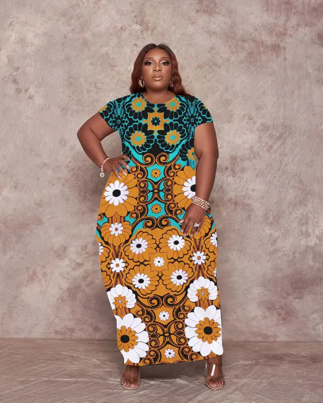 Oversize Tshirt Dress Plus Size Short Sleeve Maxi Dress with Pockets -  TikTok Shop