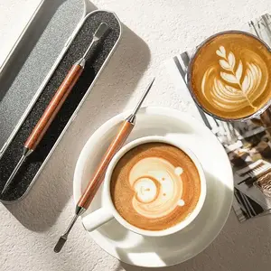 Italian Coffee Latte Art Needle Carving Tool for Home & Commercial Espresso Machines Exquisite Pattern Essential Accessory