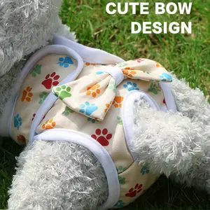 Reusable Adjustable Dog Diapers, Breathable Mesh Pet Hot Pants, Soft Comfort Fit, Washable Incontinence Management, Cute Bowknot Design