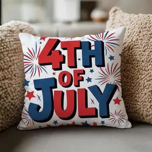 A 4th Of July Bold Font Printed Pillowcase and Pillow, Super Soothing for Sofa and Bedroom, Heartwarming as a Gift