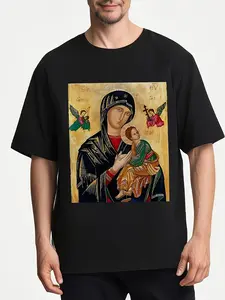 7f318f52a01f8c8c5a3bde596522e3a4 [Cool Design] Street Trending Style Women's Tee Comfortable Cotton Round Neck Shorts Same Gender Design and Sleeves Men's T Shirts