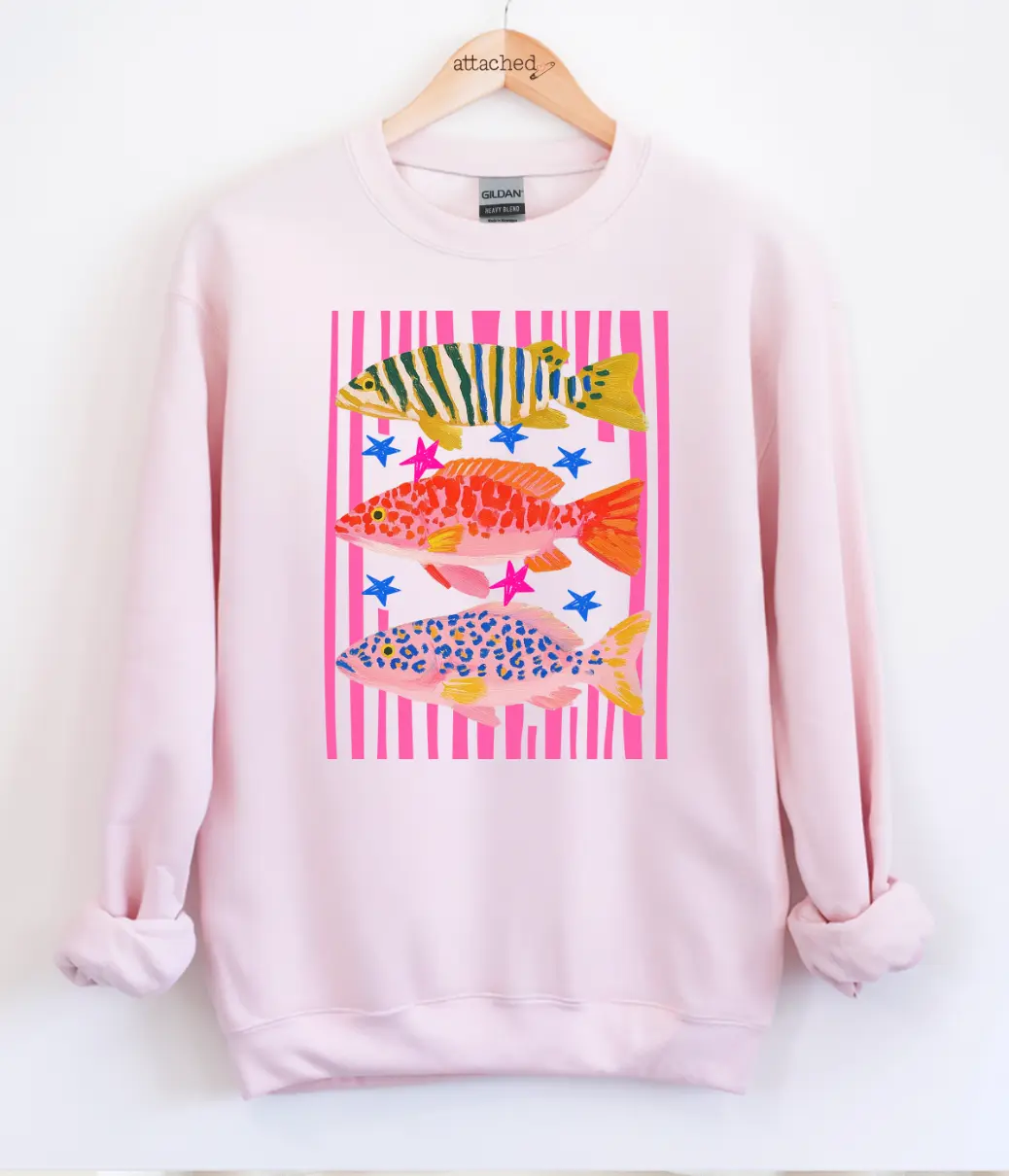 Colorful Fish Graphic Top Colorful Fish Graphic Top